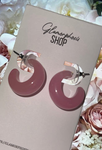 Soft Pink Mini Hoops