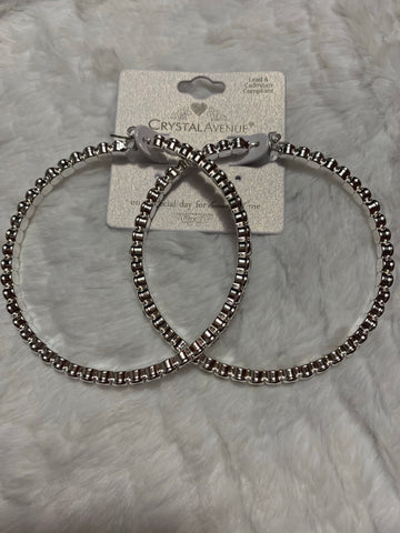 Medium Size Silver Hoops